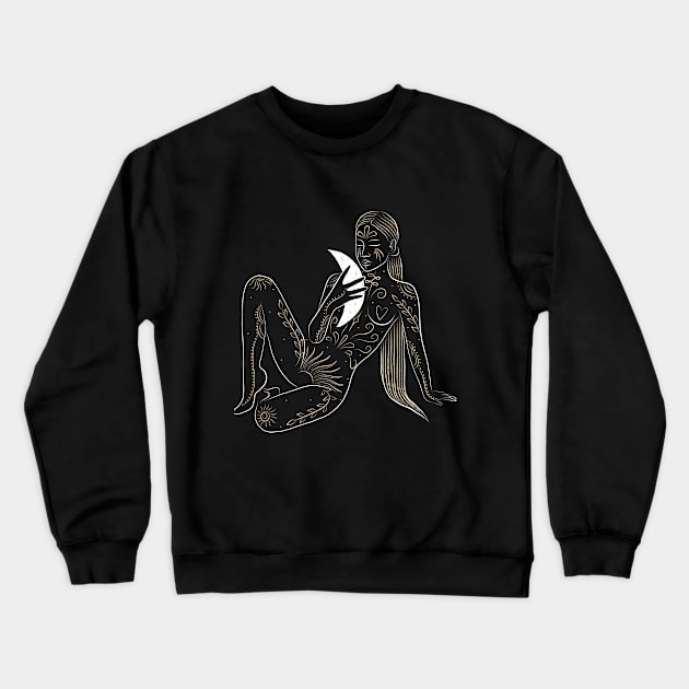 moon girl Crewneck Sweatshirt by Tynna's Store